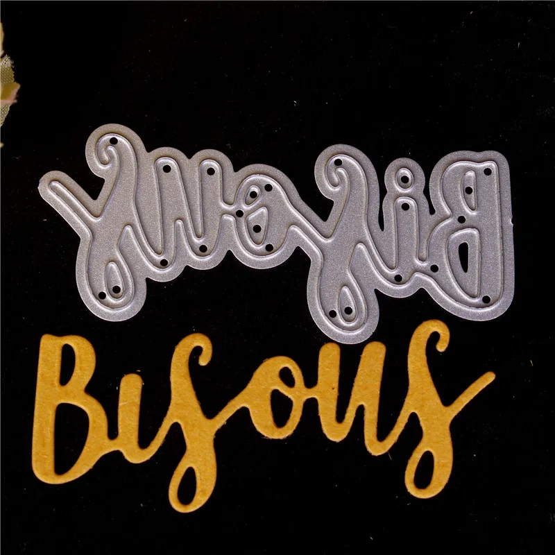 Металлические Вырубные штампы с французскими надписями для скрапбукинга своими