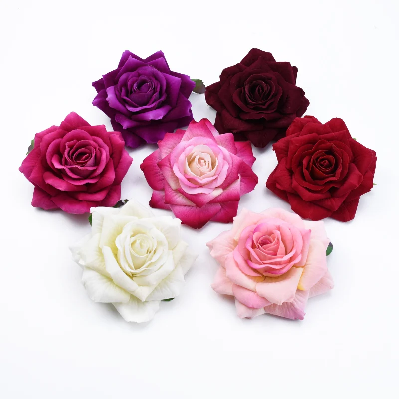 10CM Flannel Roses Wedding Bride Holding Flowers Material Christmas Decorations for Home Scrapbooking Artificial Flowers Cheap