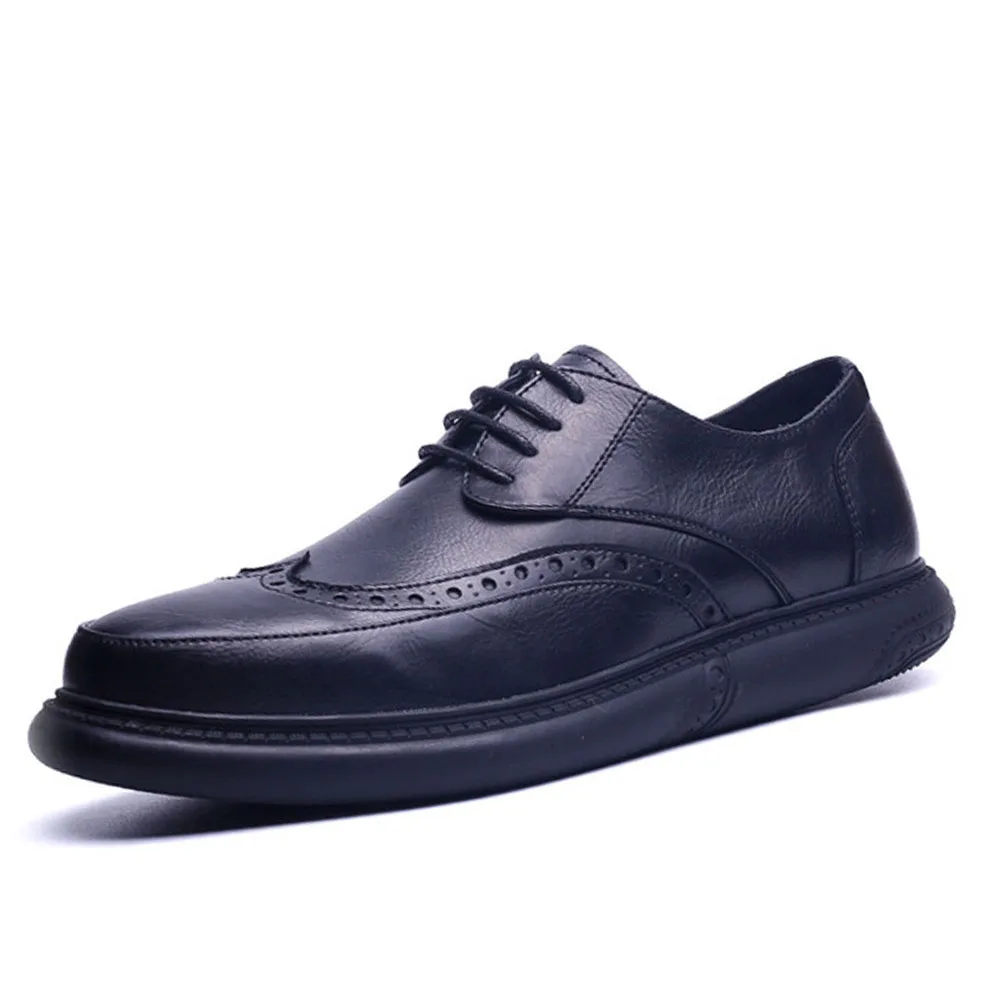 

Handmade Classic Leather Mens Fashion British Style Dress Shoes Man Oxfords Lace Up Wedding Brogue Formal Shoes