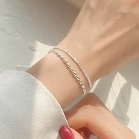 silver color double deck bean ball olive leaf chain bracelet bright galaxy babysbreath bracelet for girl gift fashion jewelry