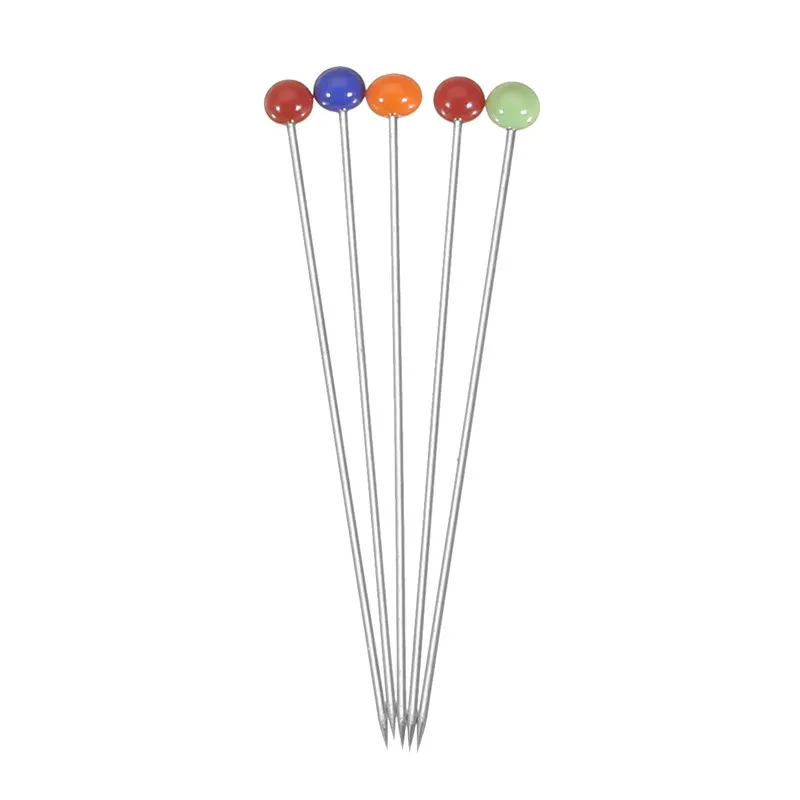 Портативные 500 шт./кор. стеклянные булавки с перламутровой головкой разноцветные