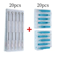 disposable 40pcsset rmft tattoo needles tips mixed blue professional tattoo needle plastic tattoo tips with box body art tool