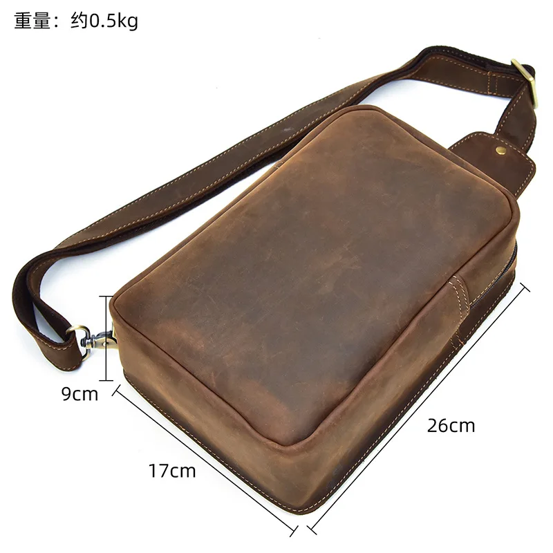 Роскошная дизайнерская мужская кожаная нагрудная сумка из натуральной кожи