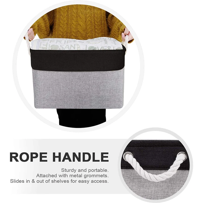 Корзины для хранения [3 упаковки] складные ящики холста игрушек обувь