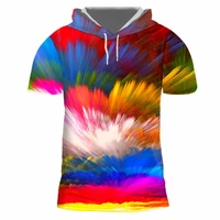 ifpd eu size new fashion hooded t shirt 3d colorful splash paint print tie dye tshirt unisex manwomans short sleeve tops hiphop
