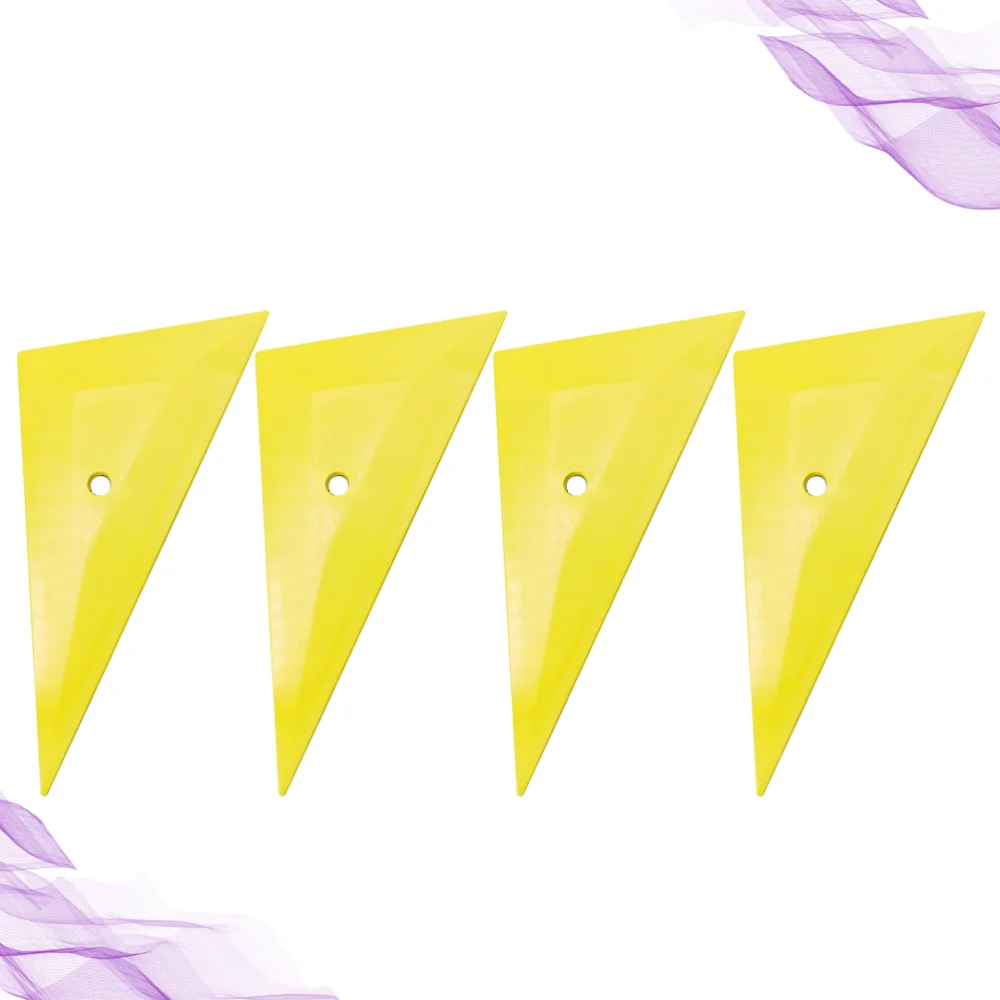 

4Pcs Car Window Auto Foil Scraper Rectangular Scraper Auto Film Tool Car Accessories Yellow