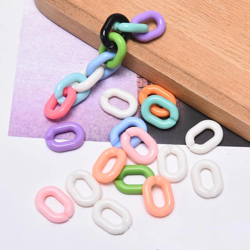 

100pcs 15*20mm Acrylic Chain Links DIY Charm Accessories for Jewelry Making