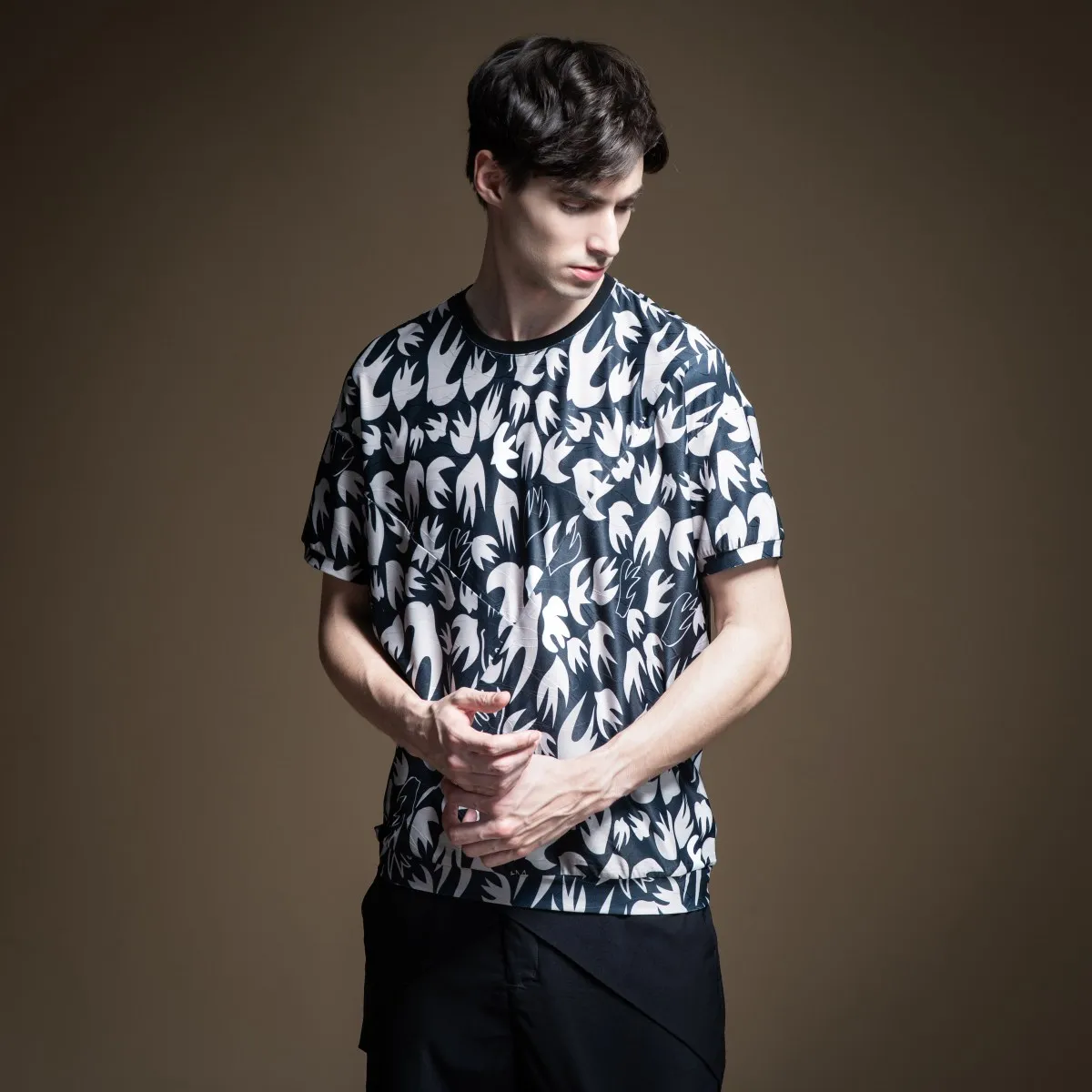 

Pinli 2020 Summer New O-neck Polyester Printed Elastic Waist Fashion Casual Anti-wrinkle Men Short Sleeve T-shirt B202611252