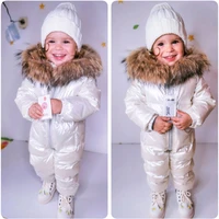 winter jumpsuit overalls for girls children thick ski suit boys duck down jacket toddler baby snowsuits outerwear warm coat 0 3y