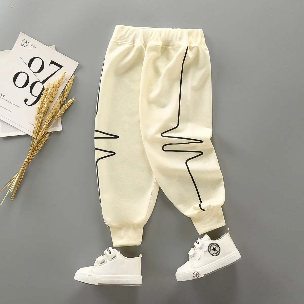 Kids Autumn Pants Fashion Trendy Children Trousers Boys Casual Sweatpants 9m-6y Long Pant For Elastic Waist 2021 NEW | Детская одежда и