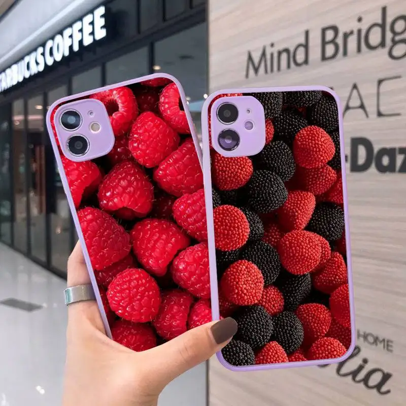 

Fruit strawberry color Cranberry red Phone Case Matte Transparent for iPhone 7 8 11 12 s mini pro X XS XR MAX Plus cover funda