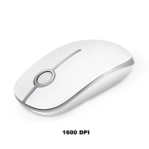 SeenDa Бесшумная беспроводная мышь 1600 dpi 2,4 ГГц, оптическая беспроводная мышь для ноутбука, компьютера, ноутбука, ПК, тонкая Бесшумная мышь - Цвет: white and silver