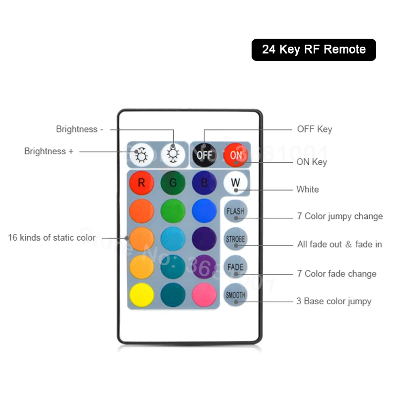 FUNSHION DC 12 В мини RGB RF пульт дистанционного управления USB 24 ключа беспроводной