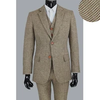 mans suits for wedding slim fit 3 pieces houndstooth groom tuxedos wedding suits business suits prom dressesjacketpantsvest