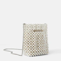 designer pearl shoulder bag vintage eva beaded fashion ladies party purses and handbags handmade beaded luxury bags women