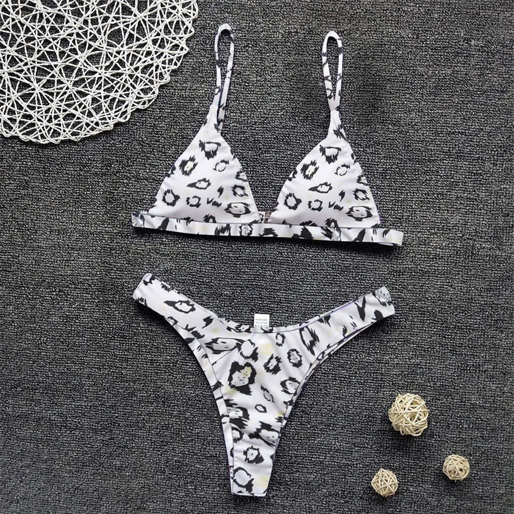 Стринги бикини набор Для женщин купальники принт тай дай пуш ап купальник ванный