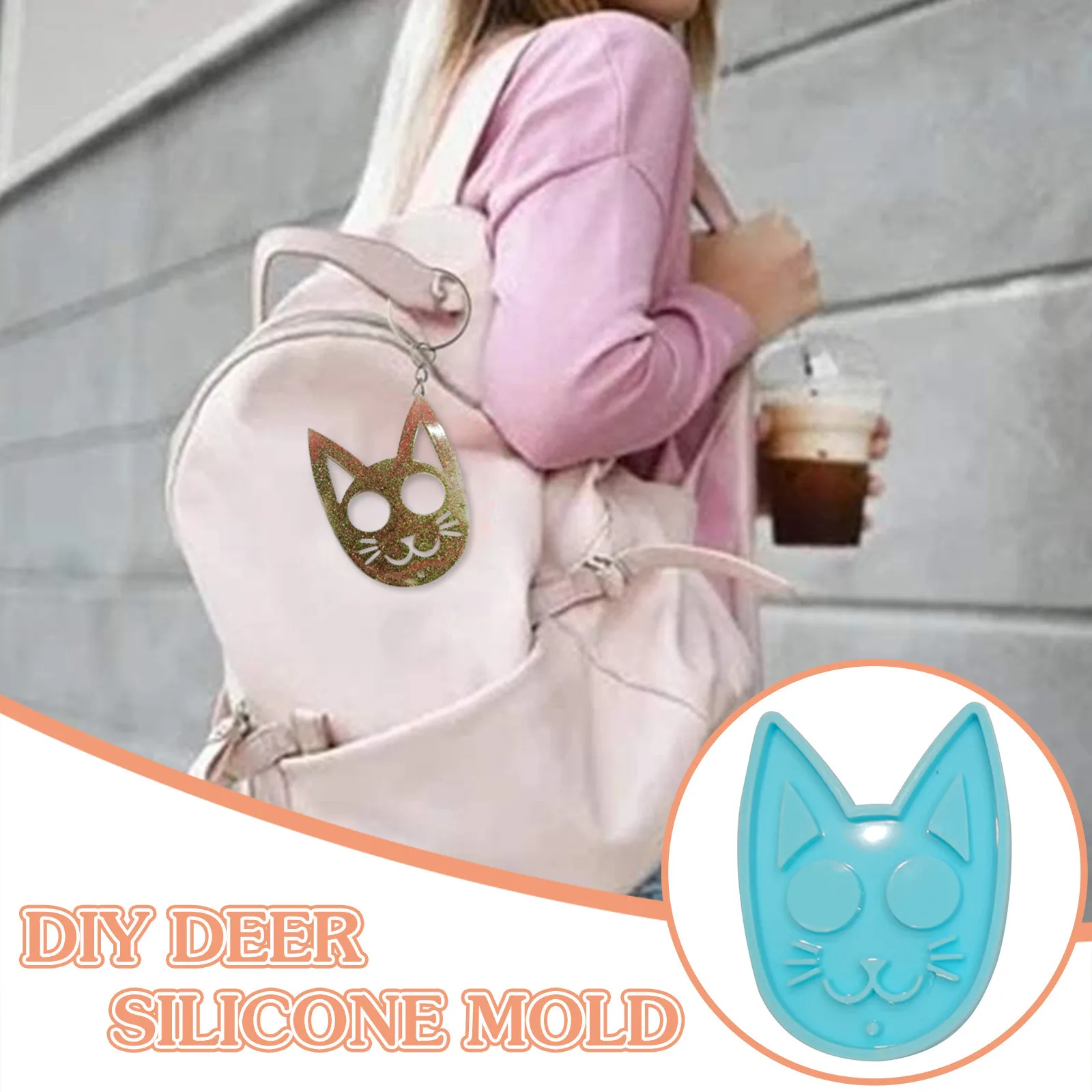 Кот брелок пресс формы с украшением в виде кристаллов эпоксидная смола форма