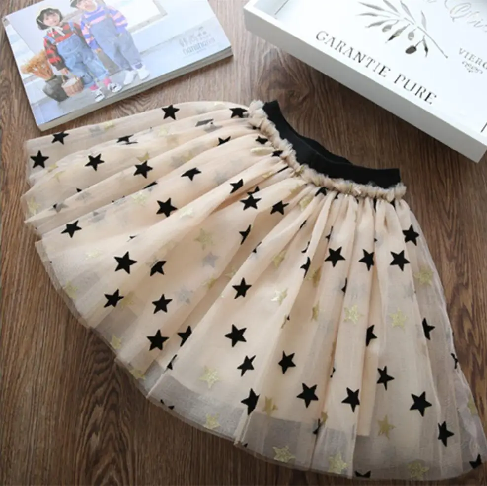 

Children Clothing 2021 Summer Toddler Girls Clothes Swan T-shirt+Star Mesh Skirt 2pcs Outfit Kids Tracksuit For Girls Sets