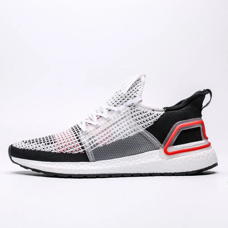 White Black Дизайн, черные мужские кроссовки для бега, Ultraboost Sole Flyknit, кроссовки, обувь для мужчин, zapatillas hombre deportiva - Цвет: White Black