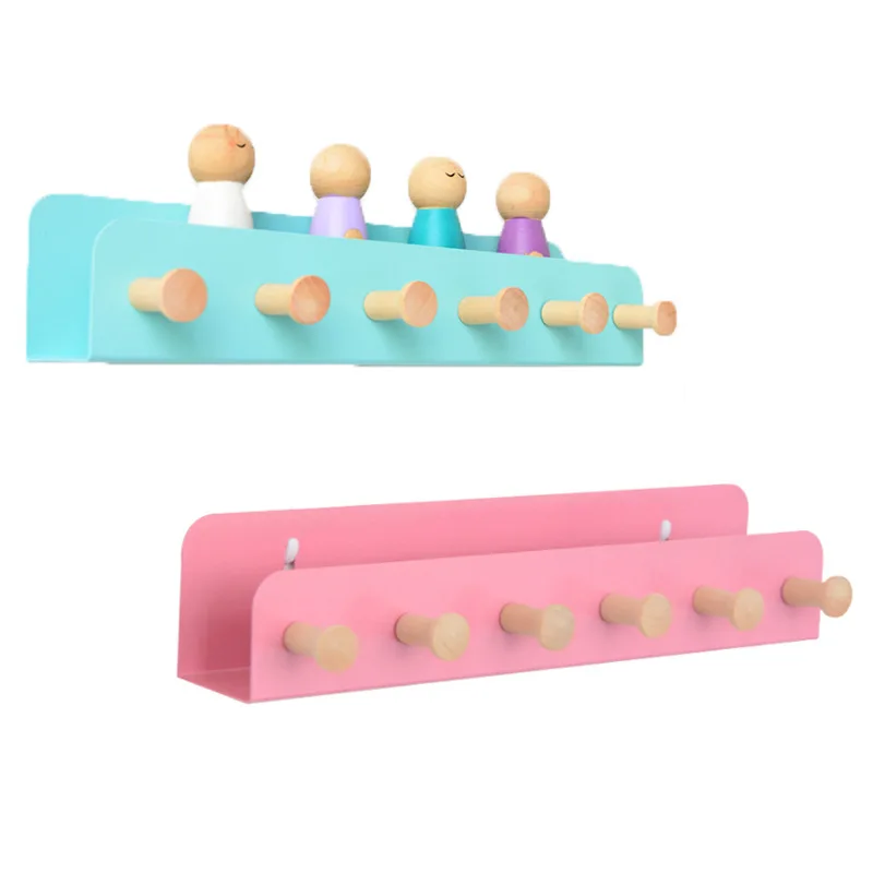 

Wall Hanger Kids Room Decorative Simple Small Wall Hooks Space Saving Easy Install Iron Door Back Clothes Storage Rack Holder