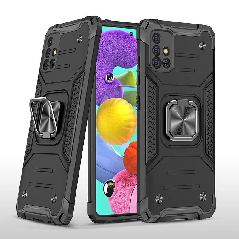 

Phone Case For Samsung Galaxy A71 A51 5G 4G S21 FE Plus Ultra Luxury shockproof Armor Car Magnetic With Ring Bracket Back Cover