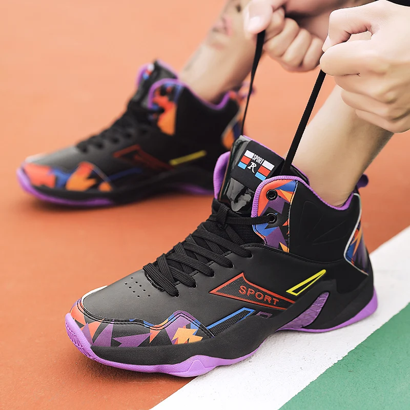 Basketball Shoes Men Breathable Non-Slip Sports Shoes Black High Top Gym Training Athletic Boots Autumn 2021 New Men Sneakers