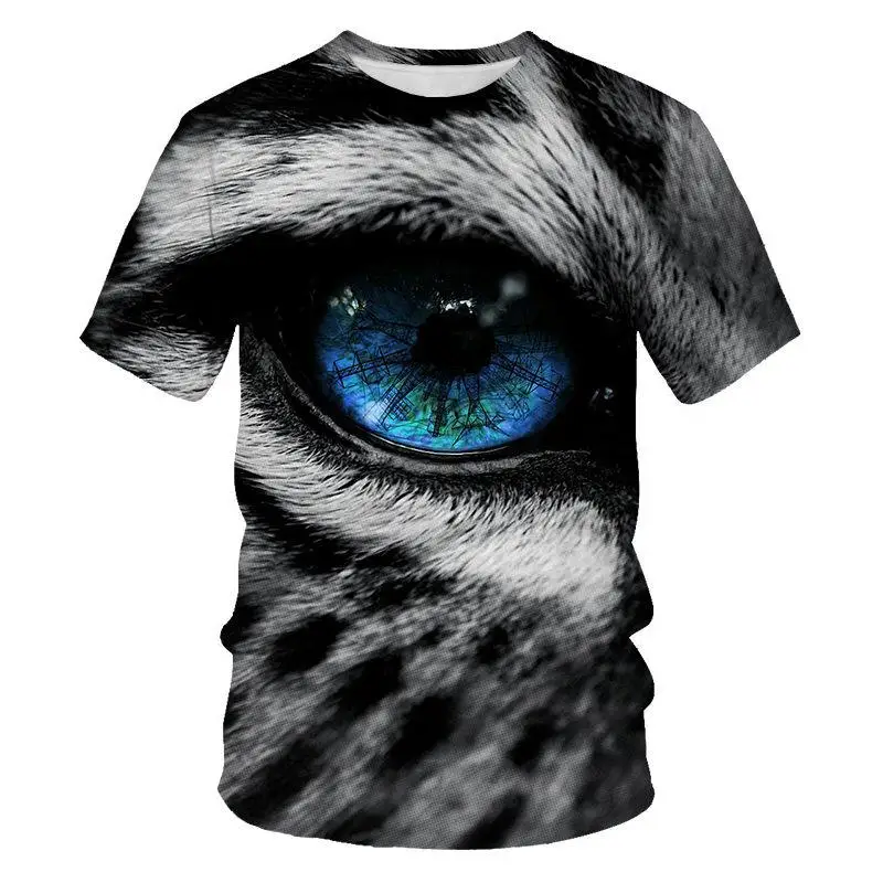 Топы с 3D принтом животных леопардовая/Тигровая Футболка летняя модная футболка