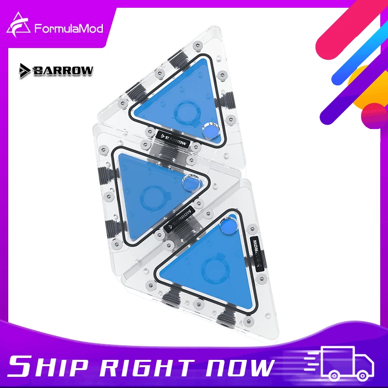 

Резервуар Barrow YKZR-02 треугольный разделенный акриловый резервуар для воды G1/4 "резьба, емкость 30 мл, система водяного охлаждения