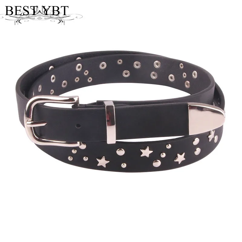 Best YBT Women Imitation Leather Belt Alloy Pin Buckle Belt Fashion Trend Rivet Decoration High Quality Casual Women Belt