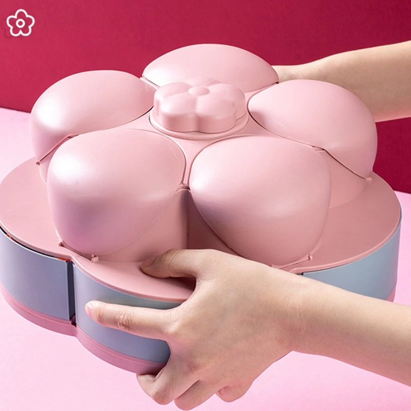 

Creative Double-Layer Rotating Fruit Tray Household Candy Box Split Dried Fruit Tray