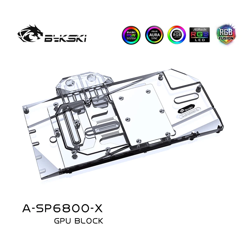 

Bykski A-SP6800-X PC водяное охлаждение видеокарты кулер GPU водяной блок для Sapphire Radeon RX 6800 Nitro +