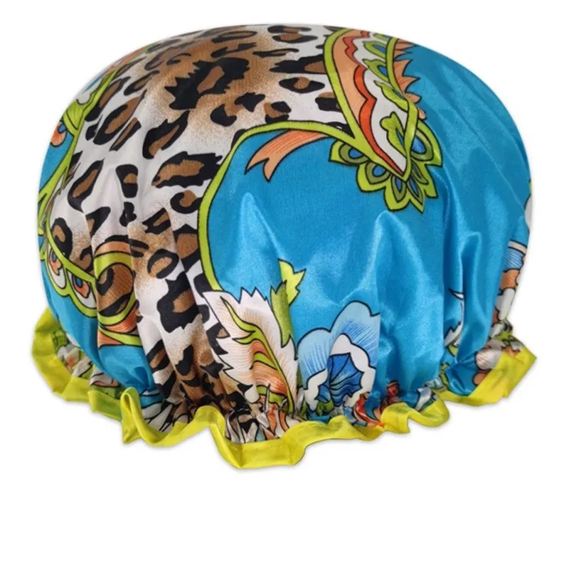 

Double layer bath cap printed color dingbu PEVA women's cute cartoon bath cap ADULT cap