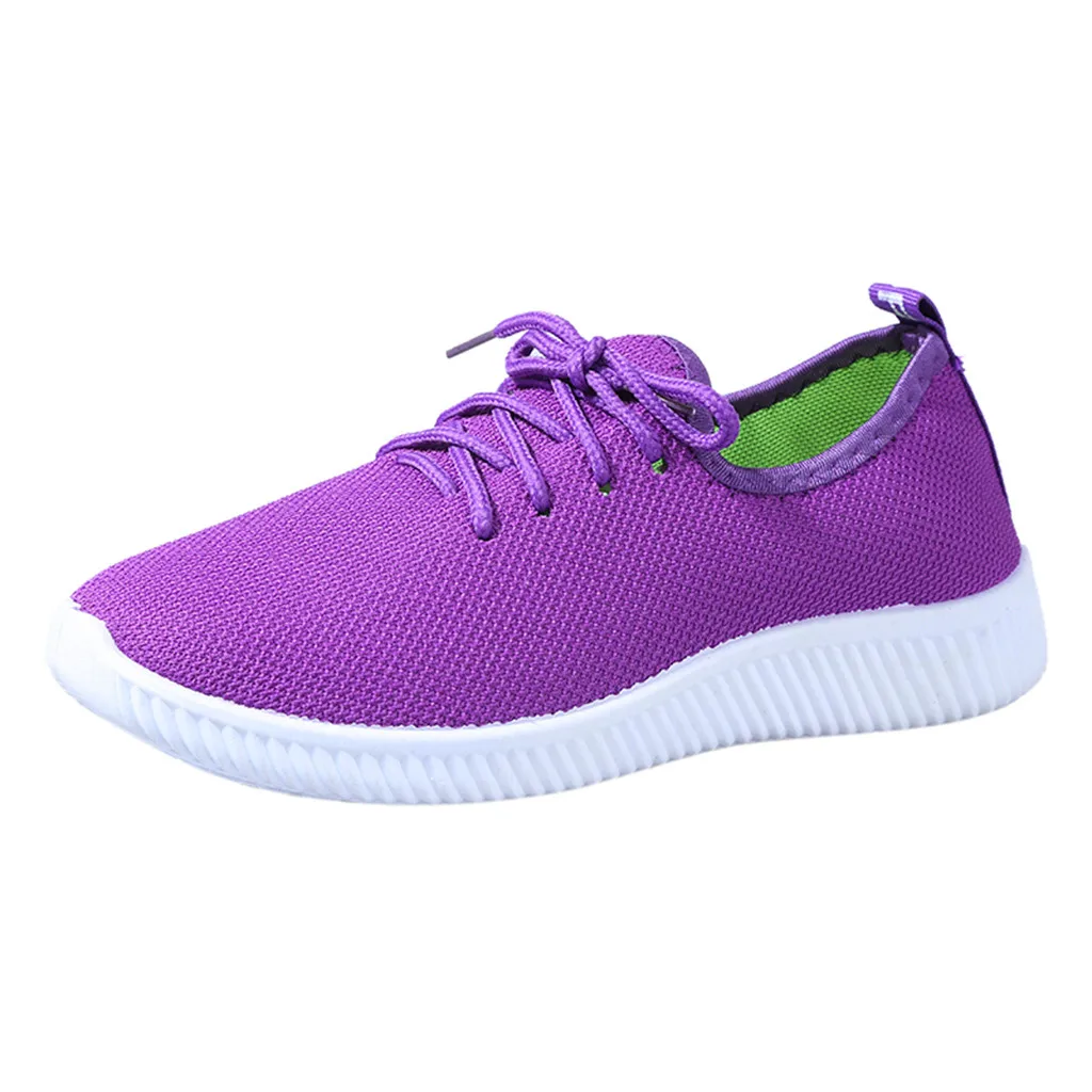 Women Sneakers Outdoor Solid Round Toe Breathable Loafers Soft Leisure Flat Running Shoes Sports Shoes Light Bottom Shoes#1007