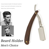 hot sale pc handle professional barber hair cut razor shaving straight razor holder for mens facial care tools