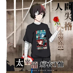 2020 аниме, футболка для косплея дазай Осаму из аниме бродячие псы, для мужчин и женщин, Летние черные топы с коротким рукавом в стиле Харадзюку