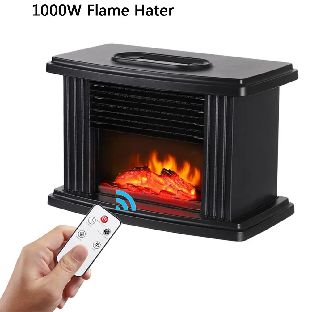 

1000W Electric Fireplace Hater With Remote Control Fireplace Electric Flame Decoration Portable Indoor Space Heater Air Heater
