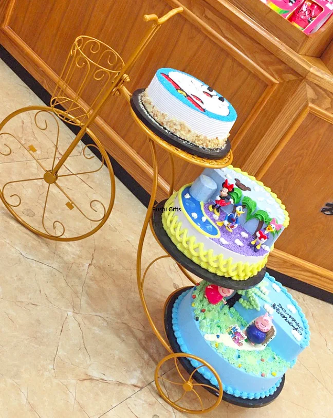 

European Creative Dessert Stand Nordic Metal Bicycle Cake Stand Iron 3-layer Wedding Birthday Party Decor Kitchen Storage Rack