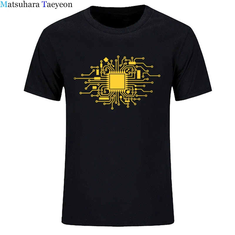 

Футболка мужская с принтом печатной платы, модная тенниска с изображением компьютерной музыки, хлопковая майка в стиле Харадзюку с коротким рукавом, одежда на лето