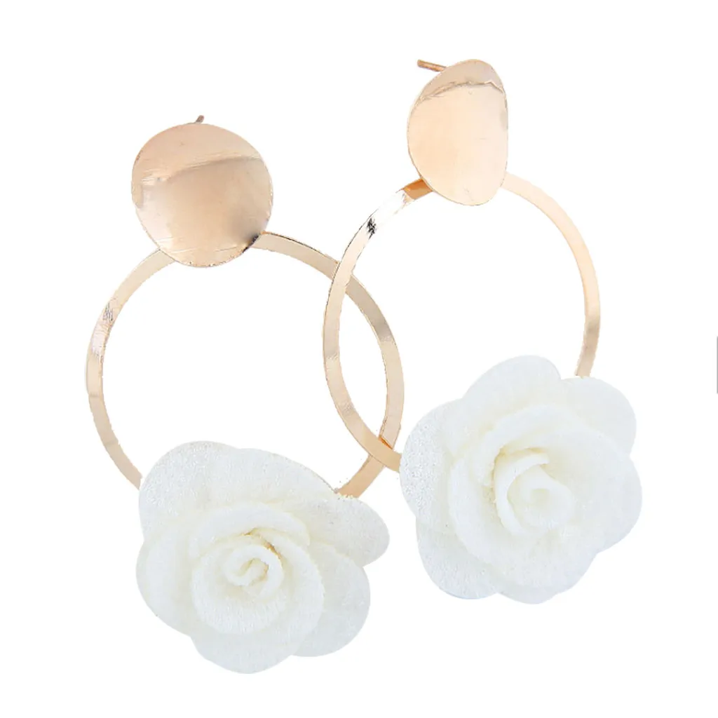 Женские массивные металлические серьги в виде цветка модные с пятилепестками