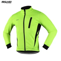 arsuxeo mens thermal cycling jacket winter warm up fleece bicycle clothing windproof waterproof sports coat mtb bike jersey 16h