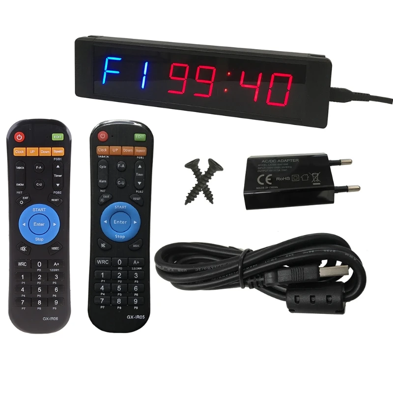 

Gym Timer Stopwatch with Remote for Gym Fitness Training Ideal Interval Timer Clock ，with Wall Mount Brackets
