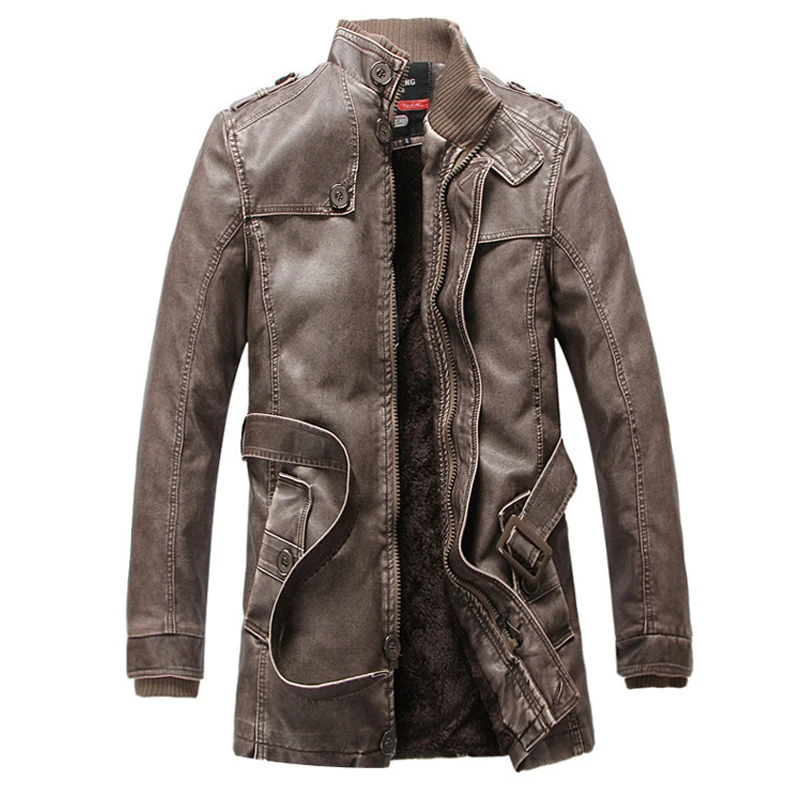 Новинка 2020 зимняя кожаная куртка для мужчин модное мужское пальто из