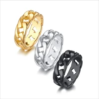 hot rings european and american fashion mens motorcycle titanium steel chain ring gold mens models