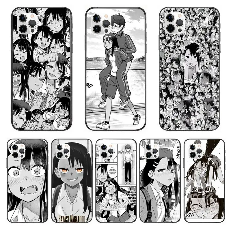 

Nagatoro San Anime Aesthetic Black Phone Case For IPhone 11 12 13 Mini Pro XS Max 6 7 8 Plus 6S X XR Black Cover Shell