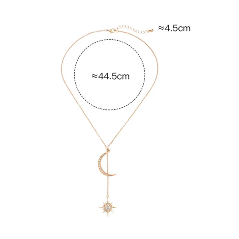 Модное Простое Ожерелье чокер с подвеской в виде Луны и звезды ожерелье из сплава