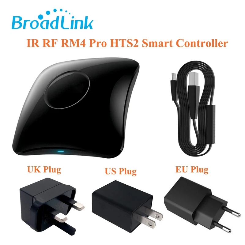 

Broadlink US EU UK RM4 Pro + HTS2 Wireless WiFi IR RF Universal Smart Remote Controller,Timer,Support Alexa Google Home Control