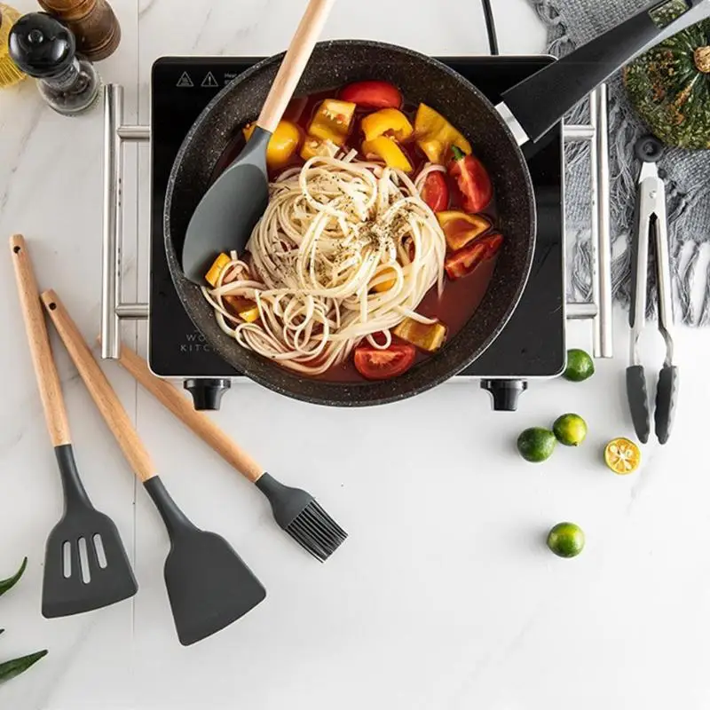 12 шт. силиконовых кейсов Тернер суповая ложка шпатель кисточки скребок