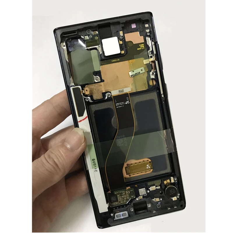 AMOLED для SAMSUNG Galaxy Note 10 N970F lcd с рамкой дисплей сенсорный экран для SAMSUNG Note 10 дисплей Note10 N970U N970N N9700