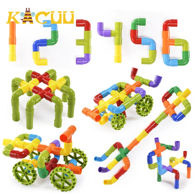 DIY водопроводные строительные блоки игрушки развивающий туннель из труб