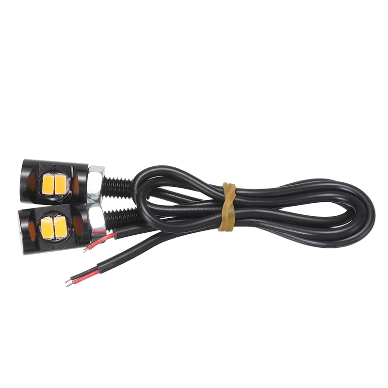 Mayitr 2 шт. 12V Алюминий Авто Янтарный 2LED номерного знака светильник винт лампа на
